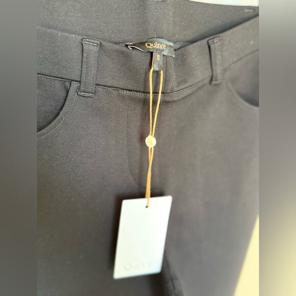 Quince Ponte Straight Leg 4 Pocket Dress Pants Black Size Small NWT 28” Inseam - Picture 7 of 9